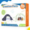 Tiny Land Kids-Fort-Building-Kit-80 Pieces-Creative Fort Toy